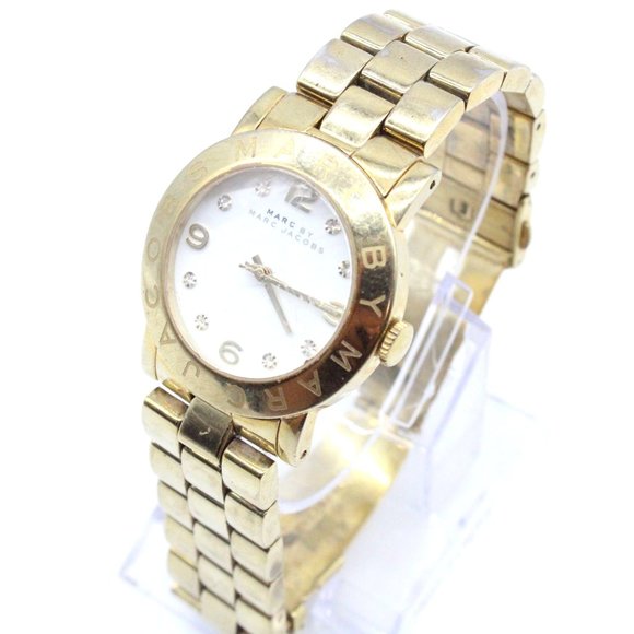 Marc Jacobs Amy White Dial Rose Gold Steel Strap Watch for Women - MBM3077